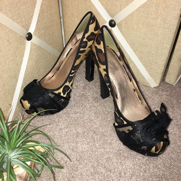 BCBG Shoes - BCBG Leopard Print Heels